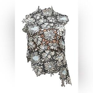 Self-Portrait Lily Guipure Floral Lace Top